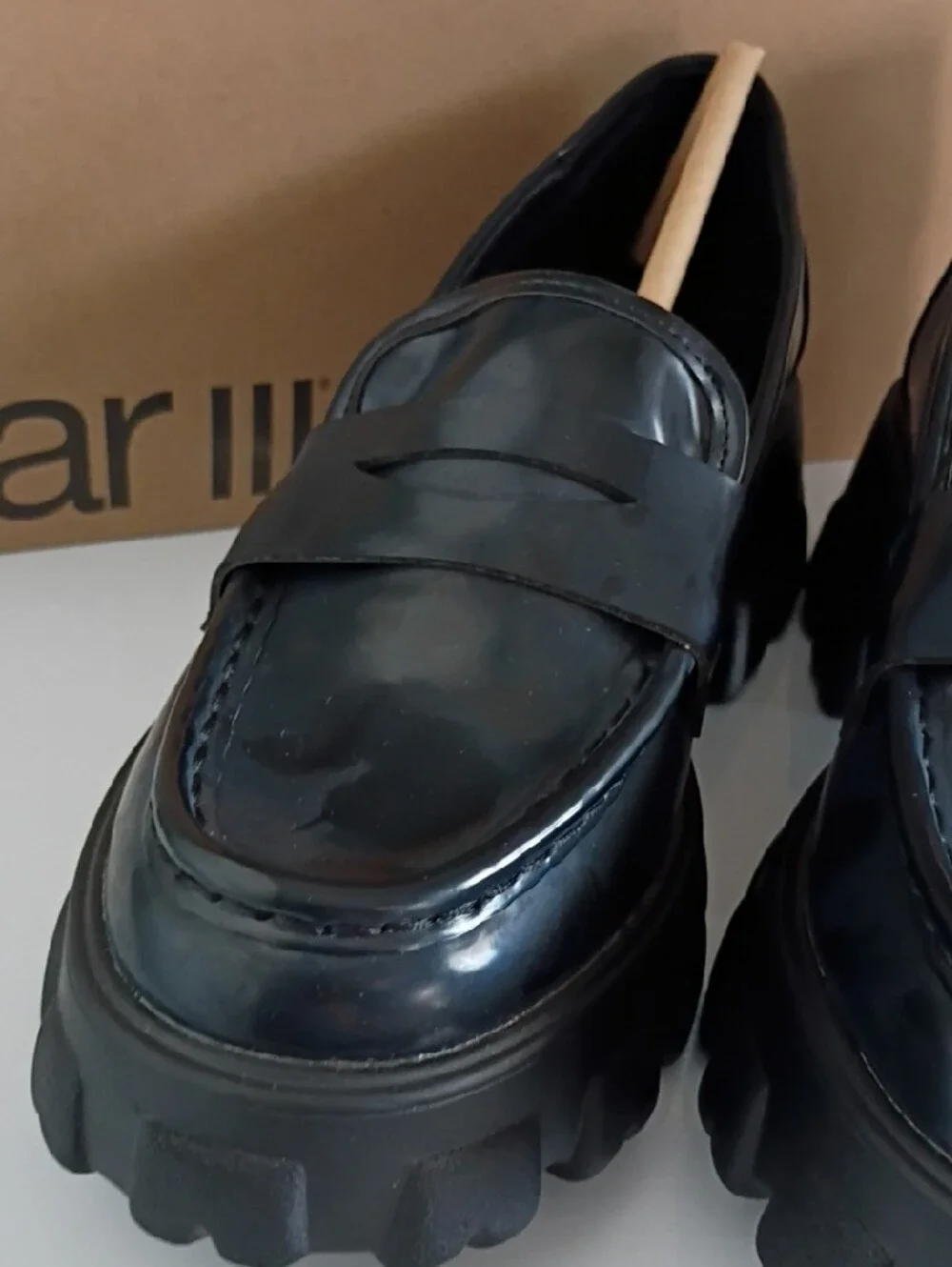 Chunky Penny Loafers in Dark Blue